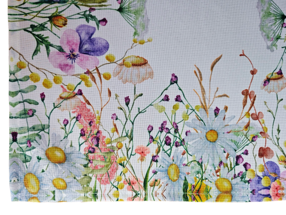 40x85 cm bieżnik drukowany KOLOROWE KWIATY NA BIAŁYM  (PF113-6) (3)