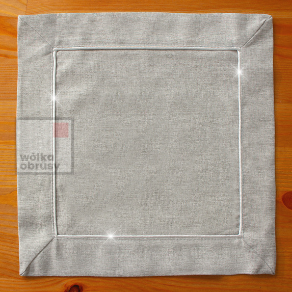 30x30 cm serwetka imitująca len SZARA ZE SREBRNĄ LAMÓWKĄ-paczka 2 szt (DA102-4) (1)
