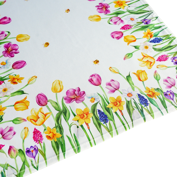 85x85 cm OBRUS kwadrat świąteczny wielkanocny DRUKOWANY kwiaty (PF201-10) (2)
