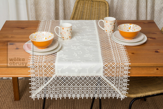 60x120 cm bieżnik prostokąt z gipiurą ECRU 