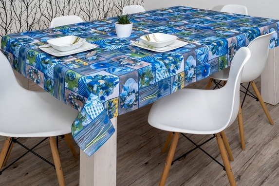 130x170 cm obrus drukowany NIEBIESKIE KWIATY (1010E-30) (1)