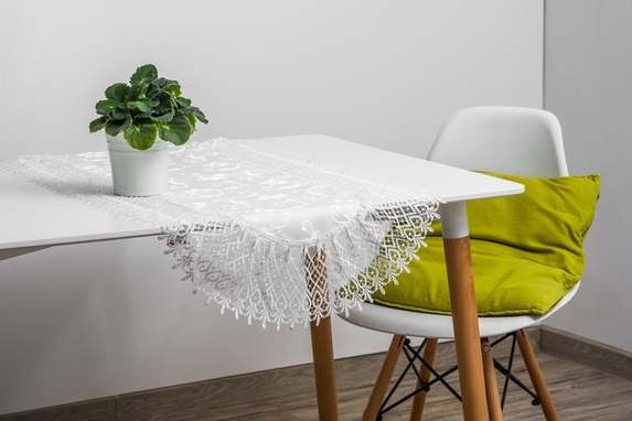 50x100 cm bieżnik owalny z gipiurą BIAŁY 