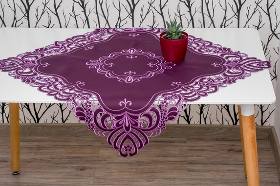 85x85 cm kwadrat haftowany CIEMNY FIOLET (16223-10) (1)