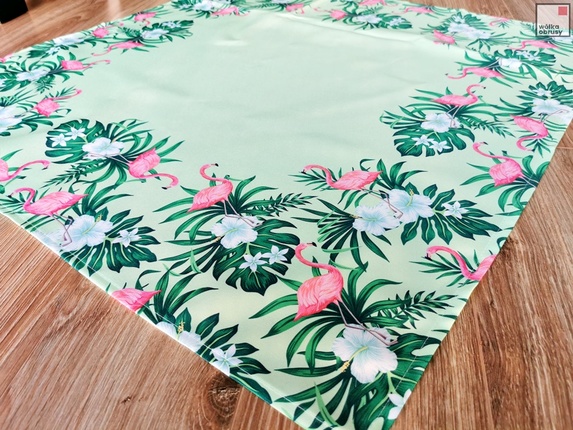 85x85 cm kwadrat drukowany FLAMING I MONSTERA (3233-6) (1)