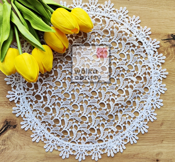 30 cm serwetka OKRĄGŁA z gipiury biała -paczka 6 szt (DA808-4) (1)
