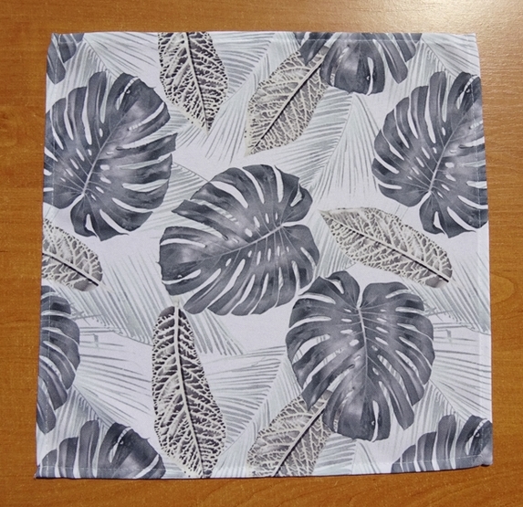 40x40 cm serwetki drukowane SZARE LIŚCIE -paczka 2 szt (1446-2) (1)