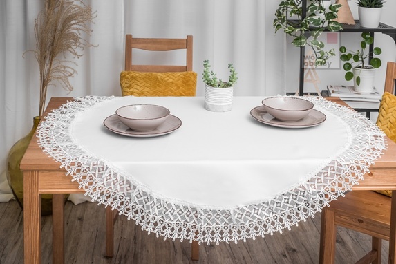 150 cm koło LEN Z GIPIURĄ BIAŁY (555-45) (1)