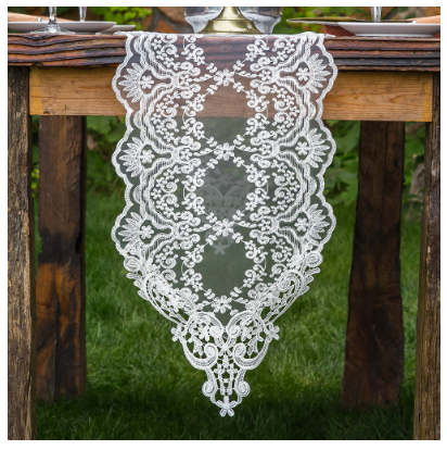 Bieżnik na komodę i na ławę owalny BIAŁY 30X150 cm (DAR04-20) (3)