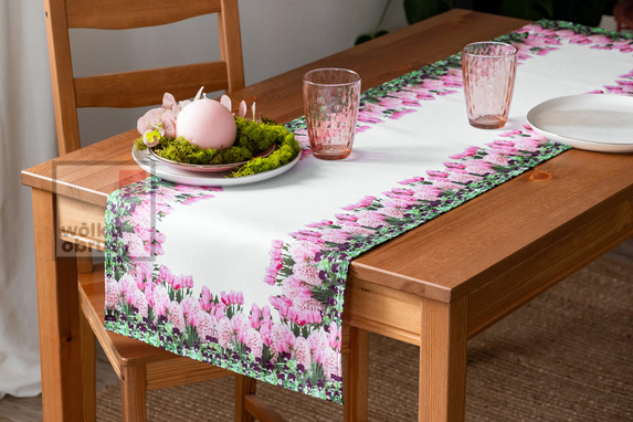 40x180 cm bieżnik drukowane RÓŻOWE KWIATY (PF7-12) (1)