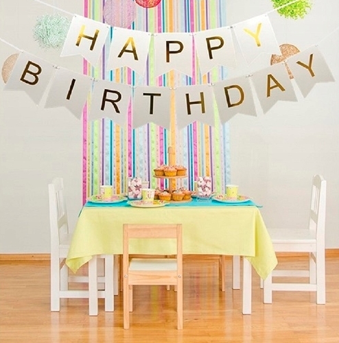 Girlanda urodzinowa baner HAPPY BIRTHDAY biała + złoto (gd4-3) (1)