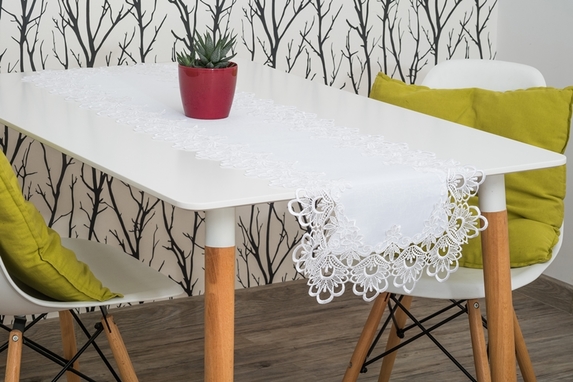40x120 cm bieżnik prostokątny z gipiurą BIAŁY (384-16) (2)