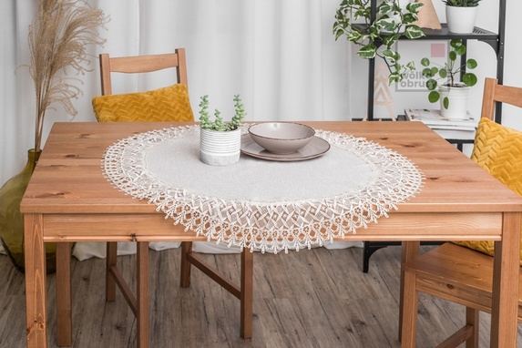 85 cm koło LEN Z GIPIURĄ BEŻOWY (555-20) (1)