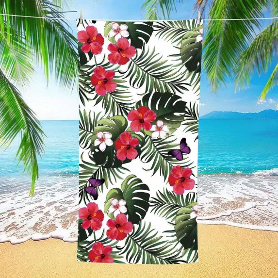 RĘCZNIK PLAŻOWY 70x140 - KWIATKI PACZKA 10SZT (ELA-10) (1)