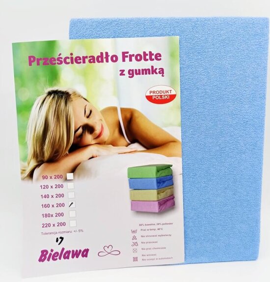 Prześcieradło FROTTE Z GUMKĄ 200x220 cm CHABROWY (ELA-25) (3)