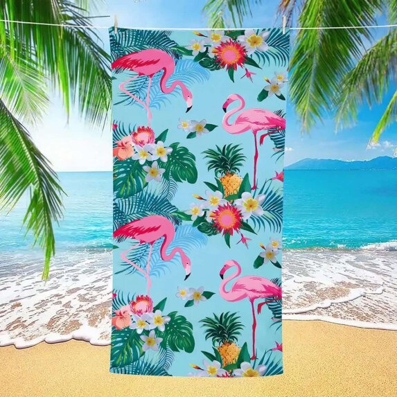 RĘCZNIK PLAŻOWY 70x140 - FLAMINGI 2 PACZKA 10SZT (ELA-10) (1)