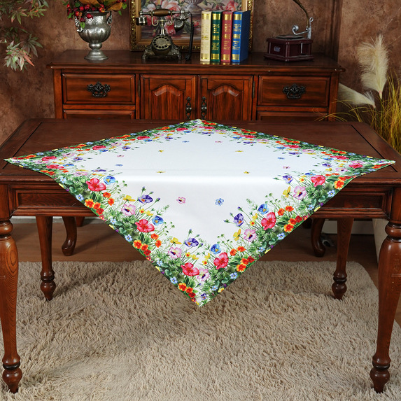85x85 cm OBRUS kwadrat świąteczny wielkanocny DRUKOWANY kwiaty (PF203-10) (1)