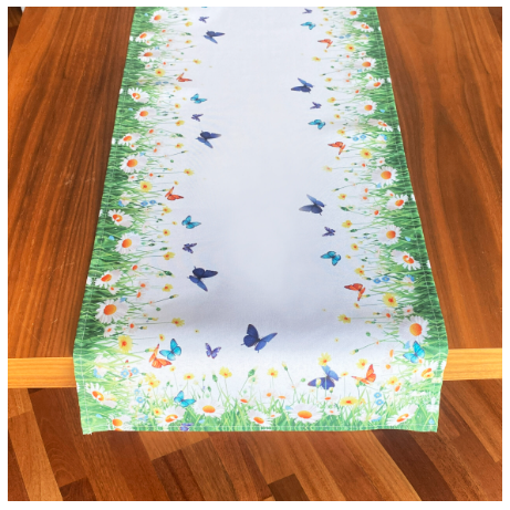 50x100 cm bieżnik drukowany RUMIANKI I MOTYLE (PF118-8) (1)