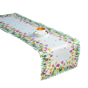 40x140 cm bieżnik  świąteczny wielkanocny DRUKOWANY kwiaty (PF201-10)