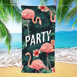 RĘCZNIK PLAŻOWY 70x140 - FLAMINGI PACZKA 10SZT (ELA-10)
