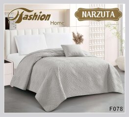 NARZUTA SATYNA BAWEŁNA na łóżko 220x240 cm JSZARY (NELA-53)