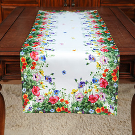 40x140 cm bieżnik  świąteczny wielkanocny DRUKOWANY kwiaty (PF203-10)
