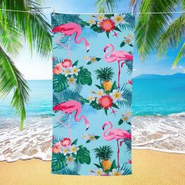 RĘCZNIK PLAŻOWY 70x140 - FLAMINGI 2 PACZKA 10SZT (ELA-10)